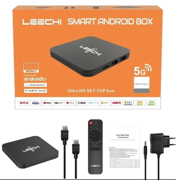 Leechi 8K Android 13 TV Box – 2GB RAM | 16GB Storage