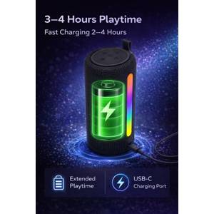 Portable bluetooth speaker wireless RGB light TWS stereo speaker - New product image 4