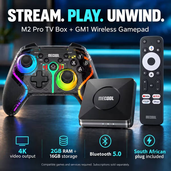MECOOL M2 Pro 4K Google TV Box + GM1 Wireless Gamepad Bundle