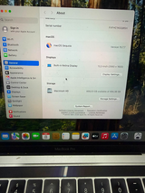 MacBook Pro About screen showing Apple M1 chip, 8 GB memory and 13.3-inch display