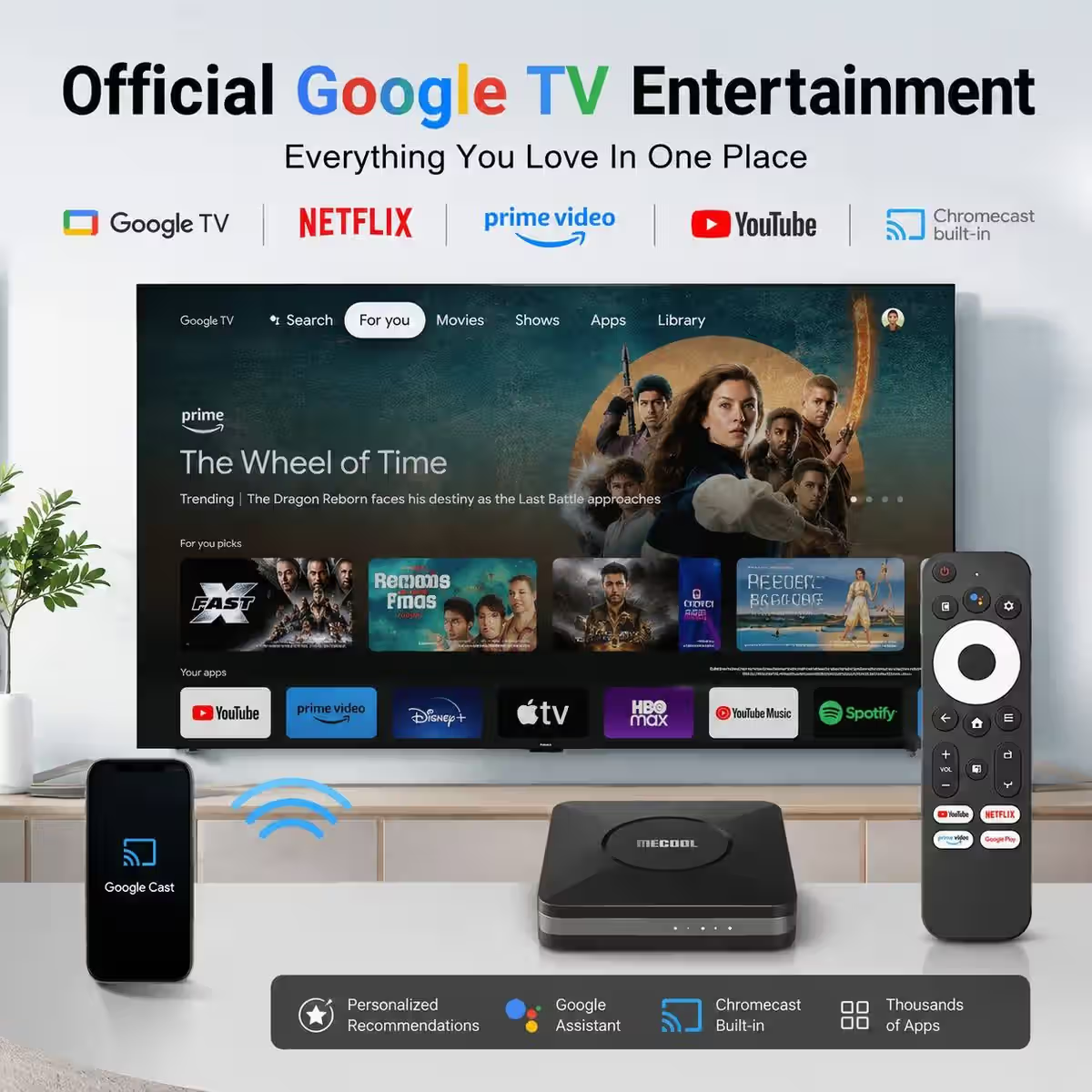 MECOOL M2 Pro 4K Google TV Box | Smart Streaming | WiFi & Bluetooth 5.0