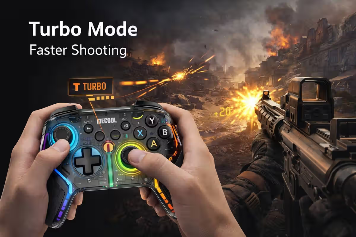 MECOOL GM1 Wireless RGB Gaming Controller | Bluetooth Gamepad | Android, PC, TV & iOS