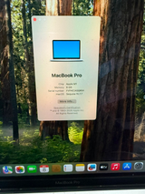 MacBook Pro About screen showing Apple M1 chip and 8 GB memory