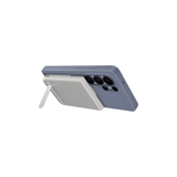 Samsung 5000mAh Magnetic Battery Pack with kickstand on Galaxy device - angled view