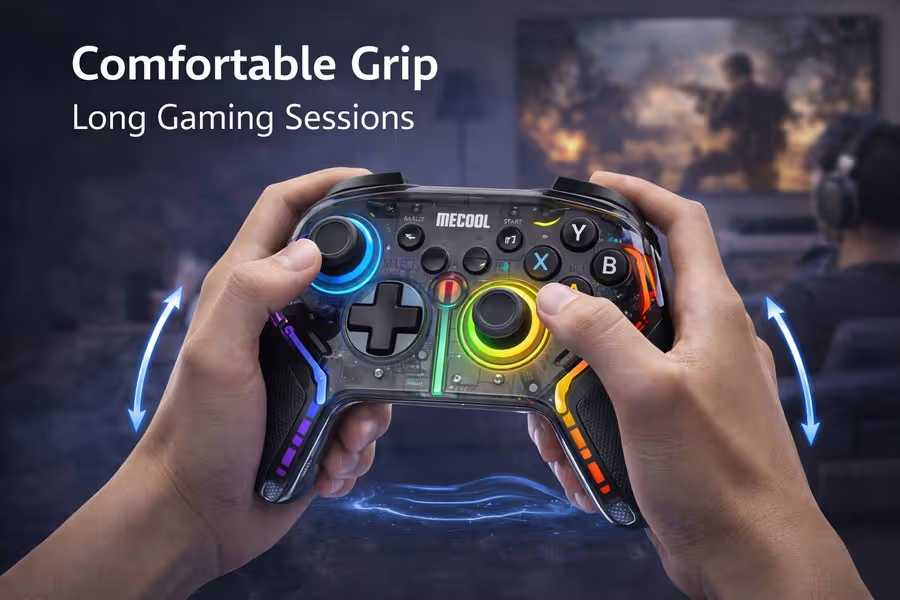 MECOOL GM1 Wireless RGB Gaming Controller | Bluetooth Gamepad | Android, PC, TV & iOS